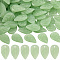 120Pcs Handmade Lampwork Pendants, Leaf, Dark Sea Green, 18x11x3.5mm, Hole: 1.2mm