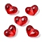 Transparent Glass Beads, Dyed & Heated, Heart, Red, 15.5x21x11.5mm, Hole: 1.5mm