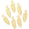 Alloy Pendants, Feather, Golden, 15x5mm