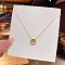 Stainless Steel Cable Chain Necklaces, Rhinestone Pendant Necklaces, Roman Numerals, Ring, 8.27~19.69 inch(21~50cm)
