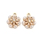 Brass Micro Pave Cubic Zirconia Pendants, with ABS Plastic Pearl, Flower, Real 18K Gold Plated, 16x14x8mm, Hole: 1.4mm