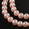 Transparent Spray Painted Glass Bead Strands, Round, Light Coral, 6mm, Hole: 1.3~1.6mm, about 138pcs/strand, 32.5 inch