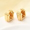 Brass Hoop Earrings, Square, Nickel Free, Real 18K Gold Plated, 12x11.5x7mm