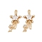 Brass Micro Pave Cubic Zirconia Pendants, Star, Real 18K Gold Plated, 25x13.5x4.5mm, Hole: 1.4mm