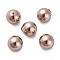 Baking Painted Pearlized Glass Pearl Round Beads, Half Drilled/Half Hole, Camel, 12mm, Hole: 1.2mm