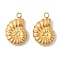Ion Plating(IP) 304 Stainless Steel Pendants, Conch Charm, Golden, 17x11x4mm, Hole: 1.6mm