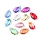 Gradient Color Baking Paint Transparent Glass Beads, Teardrop, Mixed Color, 14x8x5mm, Hole: 1~1.2mm, about 794pcs/500g