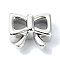 Rack Plating Brass Beads, Long-Lasting Plated, Lead Free & Cadmium Free, Bowknot, Platinum, 11.5x13.5x6.8mm, Hole: 1.8mm
