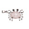 Natural Rose Quartz Pendants, Crab, 20mm