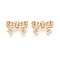Brass Micro Pave Cubic Zirconia Beads, Bowknot, Real 18K Gold Plated, 14x22x7mm, Hole: 1.6mm