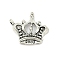 Tibetan Style Alloy Pendants, Crown, Cadmium Free & Lead Free, Antique Silver, 22x19.5x4mm, Hole: 1mm