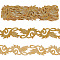 3.8M Ethnic Style Iron on/Sew on Embroidery Flower Polyester Lace Trim Ribbon, for Clothes Decoration, Gold, 1-5/8 inch(40mm), about 4.16 Yards(3.8m)/pc
