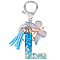 1Pc Resin Letter & Acrylic Butterfly Tassel Keychains, with Alloy Clasp and Rings, Letter L, 10cm