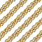 Polyester Braided Lace Ribbons, DIY Crafts, for Curtain, Clothing, Sofa Decoration, Wave Pattern, Gold, 5/8 inch(15mm), about 12.58 Yards(11.5m)/Roll