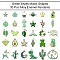 30Pcs 30 Styles Alloy Enamel Pendants, Mixed Shapes, Green, 12~25.5x10~23.5x1~6.5mm, Hole: 1.4~2.5mm, 1pc/style