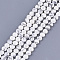 Natural Howlite Beads Strands, Faceted, Flat Round, 6~6.5x3.5mm, Hole: 0.8mm, about 59~60pcs/strand, 14.9 inch~15.1 inch