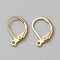 4Pcs Brass Leverback Earring Findings, with Loops, Real 18K Gold Plated, 15.5x11x1.5mm, Hole: 1.4mm, Pin: 0.5mm