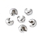 Iron Crimp Beads Covers, Platinum Color, Size: About 5mm In Diameter, Hole: 1.5~1.8mm