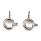 Brass Spring Ring Clasps, Long-Lasting Plated, Cadmium Free & Lead Free, Platinum, 8x6x3mm, Hole: 1.5mm