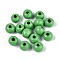 Spray Painted Round Natural Schima Wood Beads, Lime Green, 6~6.5x4.5~5mm, Hole: 1.6~1.8mm