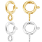 20Pcs 2 Colors 925 Sterling Silver Spring Ring Clasps, Ring, with 925 Stamp, Real 18K Gold Plated & Silver, 7x6x1mm, Hole: 1.5mm, 10pcs/color