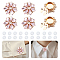 Alloy Cufflinks & 4-Hole Plastic Buttons, with Alloy Rhinestone, Golden, Flower & Flat Round, Rosaline, 27mm & 11x2mm, 26pcs/set