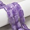Natural Malaysia Jade Beads Strands, Dyed, Rectangle, Medium Purple, 18x13x5mm, Hole: 1mm, about 10~11pcs/strand, 7.28''~7.87''(18.5~20cm)