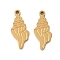 304 Stainless Steel Charms, Ion Plating(IP), Ocean Theme, Conch Charm, Golden, 14x6x1.5mm, Hole: 1mm