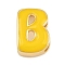 Brass Enamel Beads, Cadmium Free & Lead Free, Rack Plating, Long-Lasting Plated, Real 18K Gold Plated, Letter B, 14x10x6.5mm, Hole: 3x11mm