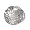 304 Stainless Steel Pendants, Textured, Flat Round Charms, Antique Silver, 29x30x2~2.5mm, Hole: 5x7.5mm