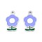 304 Stainless Steel Enamel Charms, Flower Charm, Stainless Steel Color, 12.5x8x0.8mm, Hole: 1.2mm