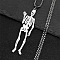 201 Stainless Steel Skeleton Pendant Necklaces, Non-Tarnish, Stainless Steel Color, 23.82 inch(60.5cm)