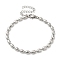 Non-Tarnish 304 Stainless Steel Oval Ball Chain Bracelets for Women, Stainless Steel Color, 6-3/4 inch(17cm)