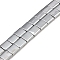 Electroplated Non-magnetic Synthetic Hematite Beads Strands, Square, 2-Hole, Silver Plated, 5x5x2mm, Hole: 0.8mm, about 74pcs/strand, 15.75 inch(40cm)