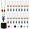 DIY Cross Pendant Necklaces Making Kits, include Braided Nylon Thread, Wooden Pendants, Opaque Acrylic Beads, Mixed Color, 21~22x14~15x4~5mm, Hole: 1.8mm