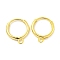 Brass Hoop Earring Findings, Cadmium Free & Nickel Free & Lead Free, Round, Real 18K Gold Plated, 16.5x13.5x2mm, Hole: 2mm
