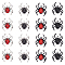 16Pcs 4 Styles Alloy Rhinestone Pendants, Spider, Mixed Color, 22x18.5x4.7mm, Hole: 1.6mm, 4pcs/style