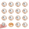 20Pcs 1-Hole Flat Round Zinc Alloy Rhinestones Buttons, Metal Buttons Dot Drill Fashion Small Scent High-grade Hand Sewn Trench Coat Sweater Shirt Buttons, Light Gold, Clear, 12x8.5mm, Hole: 2mm