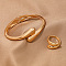 Teardrop Alloy Jewelry Sets, Bangles & Rings, Golden, Inner Diameter: 60mm & 17mm