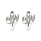 Rack Plating Alloy Pendant, Electroplate Nickel Cadmium Free & Lead Free, Cactus, Antique Silver, 19x12.5x2mm, Hole: 1.8mm