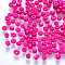 6/0 Baking Paint Glass Round Seed Beads, Fuchsia, 4~5x3~4mm, Hole: 1~2mm, about 500pcs/50g