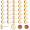100Pcs Flat Round 304 Stainless Steel Stud Earring Settings, Real 18K Gold Plated, Tray: 6mm, 8mm, Pin: 0.8mm
, 100pcs/set