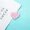 PU Leather Pendants, Heart with Word Lovdy Home Sweet Love, Pink, 38x30x2.5mm, Hole: 2mm