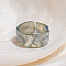 Blooming Acrylic Cuff Rings, Light Grey, Inner Diameter: 20mm