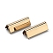 Brass Ribbon Crimp Ends, Crimp End Findings, Light Gold, 20x7.5mm
