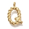 PVD Vacuum Plating 304 Stainless Steel Pendants, Real 18K Gold Plated, Letter Charm, Letter Q, 15x10x3mm, Hole: 1.8mm