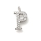304 Stainless Steel Micro Pave Cubic Zirconia Pendants, Letter A~Z Charms, Letter P, 13x7.5x2mm, Hole: 1.8mm