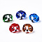Handmade Gold Sand Lampwork Beads, Dog, Mixed Color, 11~12x15~17.5x14~15.5mm, Hole: 1.6~1.8mm