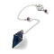 Natural Fluorite Pointed Dowsing Pendulums, with Rack Plating Brass Findings, Cone, 245mm
