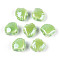 Handmade Porcelain Beads, Shell Shape, Bright Glazed Porcelain, Light Green, 9.5~10x11.5~12x6~6.5mm, Hole: 1.6~2mm